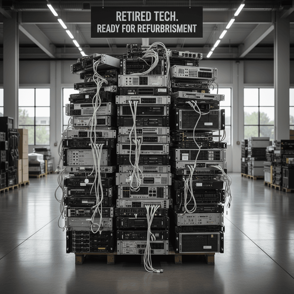 Stacked servers ready for pickup